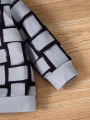 Boys' Trendy Checkered Sweatshirt + Vintage Washed Jeans Two-Piece Set. 