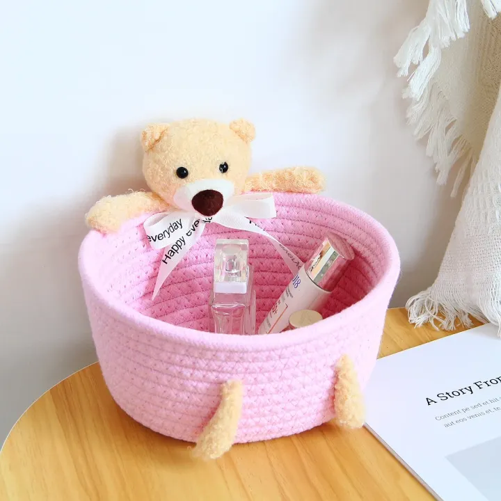 cartoon%20style%20weave%20sundries%20Storage%20Baskets%20household%20cosmetic%20hairpin%20Organize%20deposit%20container%20child%20toy%20classification%20case%20-%20Image%205