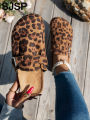 2025 New Women's Casual Autumn and Winter Outdoor Activity Shoes with Animal Prints, Leopard Print, Cow Print, New Mule Shoes, Slip-On Slippers, Outdoor Flat Beach Shoes, Trendy Fashion Animal Print Cow Print Leopard Print Cork Sole Sandals Suitable fo....