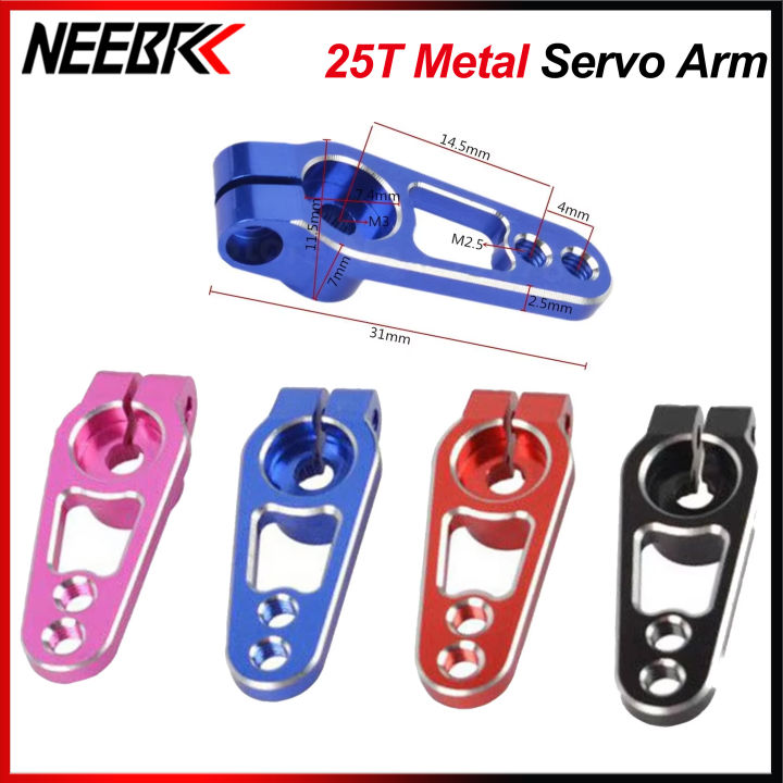 Qomcsrl 2X 25T Aluminium RC Servo Bras pour Futaba Savox Xcore HL HD Power RC Outils, Rouge