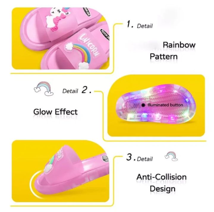 Children%E2%80%98s%20Boys%20Girls%20Slippers%20Cartoon%20Unicorn%20Animals%20Prints%20Shoes%20Lighted%20Fashion%20Cute%20Shoes%20Bathroom%20Kids%20Toddler%20Slippers%20-%20Image%205