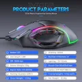 12800DPI Free Weight Macro RGB Gaming Mouse 12 Programmable Keys Game Mouse RGB Light Max to 6 levels For pc mac gun PUBG Laptop. 