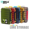 Fishing Tackle Box 14 Compartments Fishing Accessories Lure Hook Storage Case Double Sided Fishing Tool Organizer Boxes. 