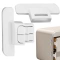 Refrigerator Locks Refrigerator Child Lock Self-Adhesive Fridge Closer Fixed Buckle for Glass Metal Protection Kids Adults Home. 