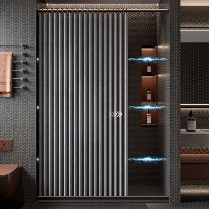 Foldable%20Magnetic%20Shower%20Curtain%20Waterproof%20Privacy%20Dry%20Wet%20Separation%20Bathroom%20Curtain%20for%20Home%20Apartment%20Dorm%20-%20Image%205