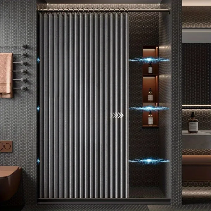 Foldable%20Magnetic%20Shower%20Curtain%20Waterproof%20Privacy%20Dry%20Wet%20Separation%20Bathroom%20Curtain%20for%20Home%20Apartment%20Dorm%20-%20Image%205
