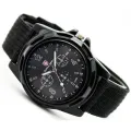 Fabric Canvas Strap Casual Cool Round Dial Wrist Watch.