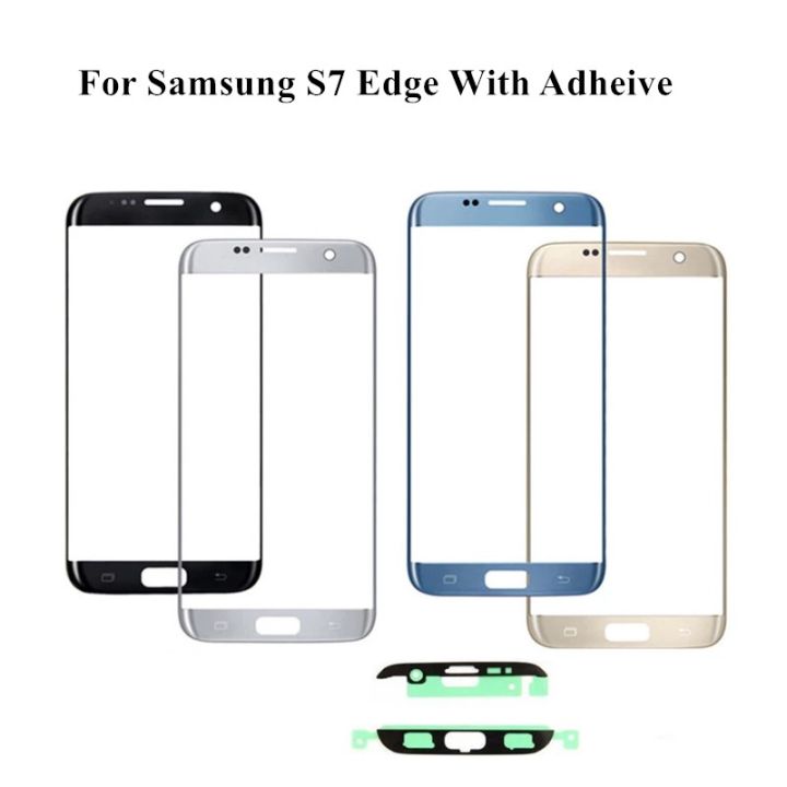 Touch Screen Front Glass For Samsung Galaxy S7 Edge G935 G935F LCD Display External Glass Replacement Free Adhesive