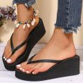 Lightweight Wedges Flip Flops for Women 2025 Summer Thick Bottom Beach Slippers Woman Comfortable Clip Toe Sandals Female. 