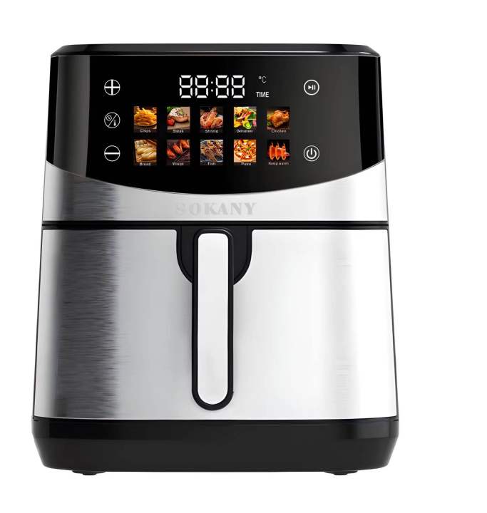 13L Air Fryer Oven Stainless Steel Digital Air Fryer up and Down Dual Heating with Touch Color Display