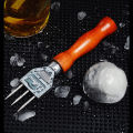 Ice Pick - Sturdy Stainless Steel Three Pronged ice Chipper With Solid Wood Handle Ice crushers for Cocktail Bartender bar tools. 