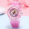 Disney Frozen Princess Pattern Led Glowing Flash Children ​Watch Toys Fashion Quartz Wristwatch Christmas Gifts for Kids. 