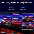 HGFRTEE 18.5inch Portable Monitor ADS-IPS 120Hz RGB100% Extended Display Laptop Second Screen With VESA Hole&Stand.
