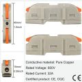 30pcs Lever Wire Connectors, 1 Conductor Compact Wire Connectors, 1 to 1 Inline Electrical Connectors, DIY Compact Splicing Wire. 