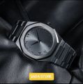 Stainless steel  Arabic Black Watch Arabic Dial Aura Watch. 