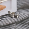 10Pcs/Set Dollhouse Miniature Silver Metal Tea Coffee Tray Tableware Set For Dollhouse Decoration.