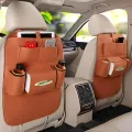 1pc LDQ Felt Car Seat Storage Bag Convenient Organizer for Interior Supplies Goods More Backrest Mounted Small Business Owner. 