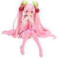 New Hatsune Miku Anime Figure Toys Pink Cherry Dress MIKU Kawaii Cartoon PVC Action Figurine Model Dolls Birthdays Kids.