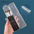 Portable Makeup Brush Storage Box  Eyebrow Pencil Tableware Chopsticks Transparent With Cover Organizer Case Beauty Tool. 