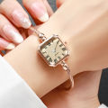 1/4PCS Fashion Square Roma Dial Women Quartz Watch Elegant Bracelet Strap Wristwatch Reloj Mujer Girls Clock  (Without Box). 