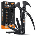 12-in-1 Multifunctional Hammer Tool for Men, Portable Mini Hammer with Nail Clipper, Pliers, Knife, Saw, Screwdrivers, Bottle Opener, Gift for Dad, Grandpa, Husband, DIYers, Camping, Outdoor & Home Use, Compact Stainless Steel Heavy-Duty Tool with Case. 