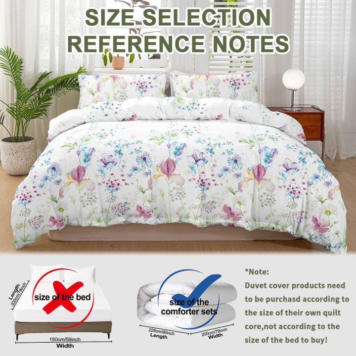 3pcs%20Flower%20Pattern%20Duvet%20Cover%20Set,%20Soft%20Skin-Friendly%20Bedding%20Set%20Includes%201%20Duvet%20Cover%20And%202%20Pillowcases%20-%20Image%202
