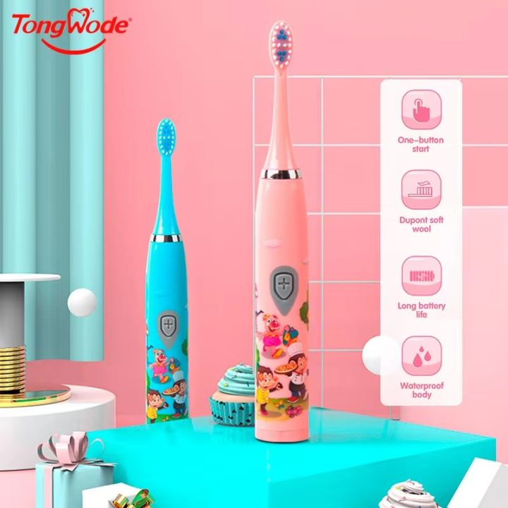 Children%20Sonic%20Electric%20Toothbrush%20Colorful%20Cartoon%20For%20Kids%20USB%20Rechargeable%20Soft%20Automatic%20Waterproof%20With%20Replacement%20Head%20-%20Image%202