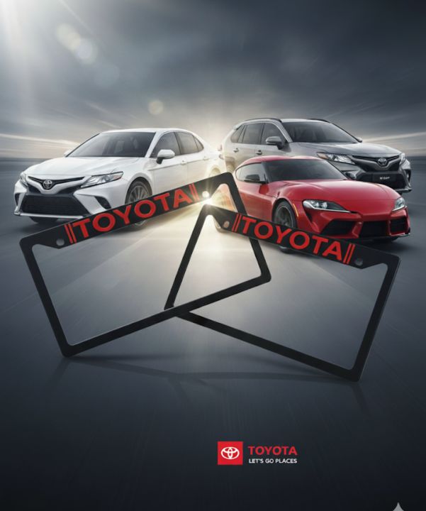 TOYOTA-Car Number Plate Frame, Car License plate- (2PC/SET)