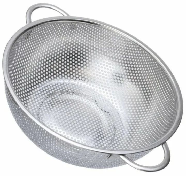 All Purpose Stainless Steel Fine Mesh Strainer Net Baskets with Handles Resting Base Colander Set Kitchen Supplies
