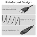 5V 1A Charging Cable For Remington Shaver HC5870 HC4250 PF7500 PF7600 PG6250 PG6255 PG6170 PG6171 XF8550 XF8700 XR1400 XR1430. 