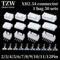 JST XH2.54 2/3/4/5 Pin Terminals Plastic Shell Male Plug + Female Socket Wire Connector XH 2.54 2P 3P 4P 5P 6P 7P 8P 9P 10P 12P. 