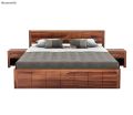 Brixton Sheesham Wood Bed With Box Storage(King Size, Honey Finish). 