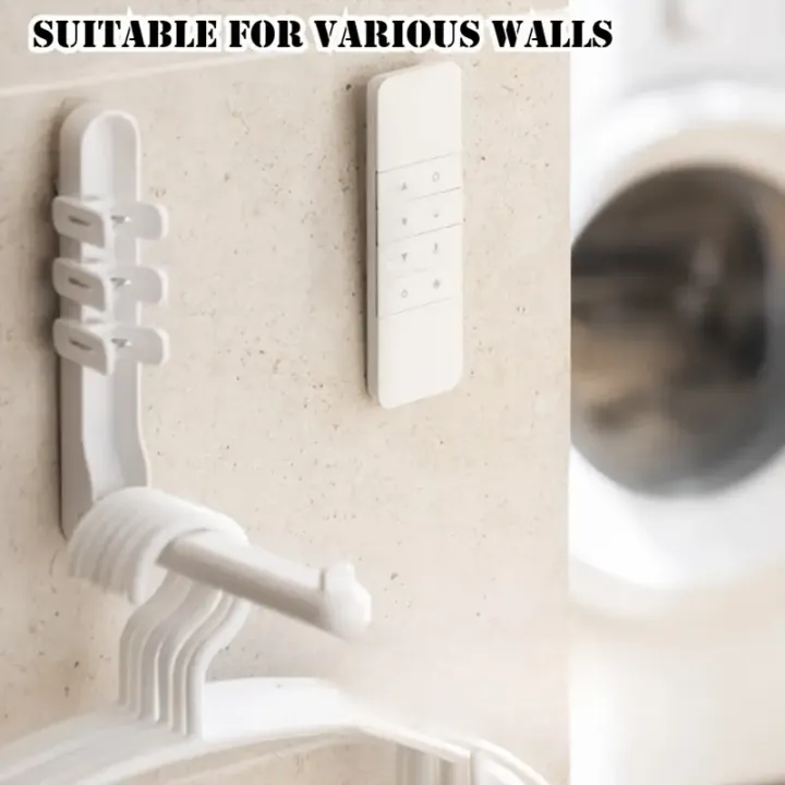 3pcs%20No%20Drill%20Magnetic%20Remote%20Holder%20-%20Wall%20Mount%20for%20TV/AC/DVD%20Remotes,%20White%20Space-Saving%20Design%20-%20Image%205