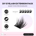 ​GROINNEYA​​ Fluffy DIY Cluster Lashes Kit Individual Eyelashes Lasting Eyelash Extension Lash Bond And Seal​​ Tools Easy Makeup. 