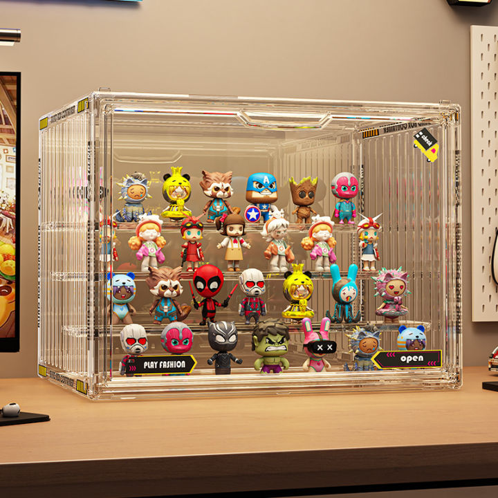Three Layer Acrylic Display Rack Transparent Showcase Handmade Anime ...
