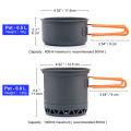 Widesea Portable Camping Cookware Set Aluminum  1.3L Pot 440ML Cup Stove Cutlery Set Bracket for Outdoor Cooking Hiking Backpack. 