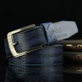Men's Leather Belt Letter Print Luxury Classic Buckle Business Cowboy Vintage Waistband Alloy Belts.