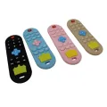 Baby silicone remote control teether baby anti-eating hand teething stick cartoon soothing teething toys cognitive teething toy. 