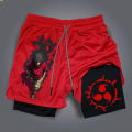 Naruto Anime Sasuke USA 2026 Double Peripheral Printed Shorts Men's Summer New Style Daily Loose Breathable Sports Pants. 