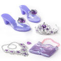 Princess Toddler Dress Up Shoes Pretend Jewelry Toys Set Of Princess Shoes With, Crown Earrings Necklaces Ring Handbag Role Play. 