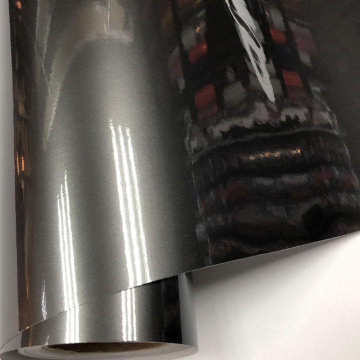 Gloss Metallic Gunmetal Vinyl Wrap Candy Glossy Grey Car Film Sticker With Air Bubble Auto Motorcycle Wrapping Covering Foil