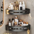 No-Drill Wall-Mounted Corner Shelf - ABS Storage Rack for Bathroom Sink and Toilet. 