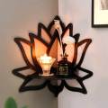 Wooden Lotus Hollow Decorative Rack Aromatherapy Organiser Essential Oil Candle Holder Wall Mounted Shelf Corner Shelf. 