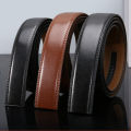 115 135 145 Men Genuine Leather Belts Without Buckle Belt 3.5cm Wide No Buckle Cowskin Belt Black Brown Cinturones Para Mujer.