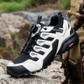 HIKEUP Men's Hiking Shoes Suede Leather Outdoor Shoes Wear-resistant Men Trekking Walking Hunting  Sneakers. 