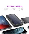 Solar Power Bank 26800mAh, HETP, New Version Solar Charger Portable Charger 2 Outputs Huge Capacity External Backup Battery Pack. 