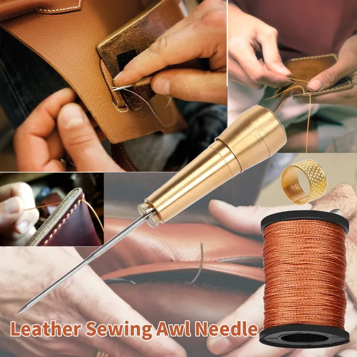 Leather%20Sewing%20Kit%20DIY%20Leather%20Sewing%20Awl%20Needle%20With%20Copper%20Handle%20Set%20Leather%20Canvas%20Tent%20Shoes%20Repairing%20Tool%20W/Nylon%20Thread%20-%20Image%202