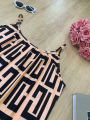 Plus size women's clothing elegant and fashionable contrast printed suspender tops spring, summer and autumn style.