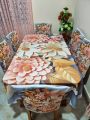 Digital 3D print dining table cover with 6pc matching chair cover_ full 7 pc set.
