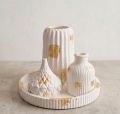 Elegant Marble & White Ribbed Home Decor Set - Vase, Diffuser, Trinket & Tray (4 Items)
Home Decoration Items. 